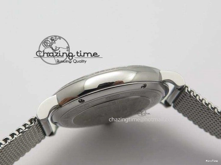 MIROTIME 1225 Portofino SCHAFFHAUSEN SS MKF 1:1 Best Edition Silver Dial Diamond On Mesh Bracelet A Lightweight 7339